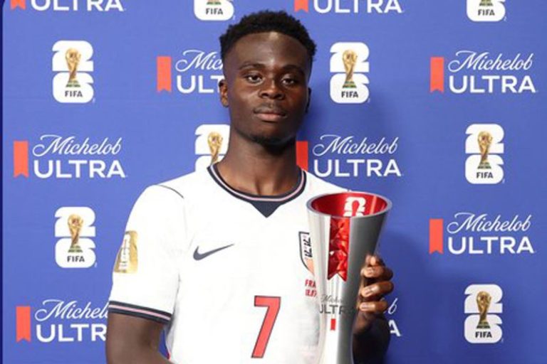 Bukayo Saka bangga masuk daftar elite pencetak hattrick di Piala Dunia