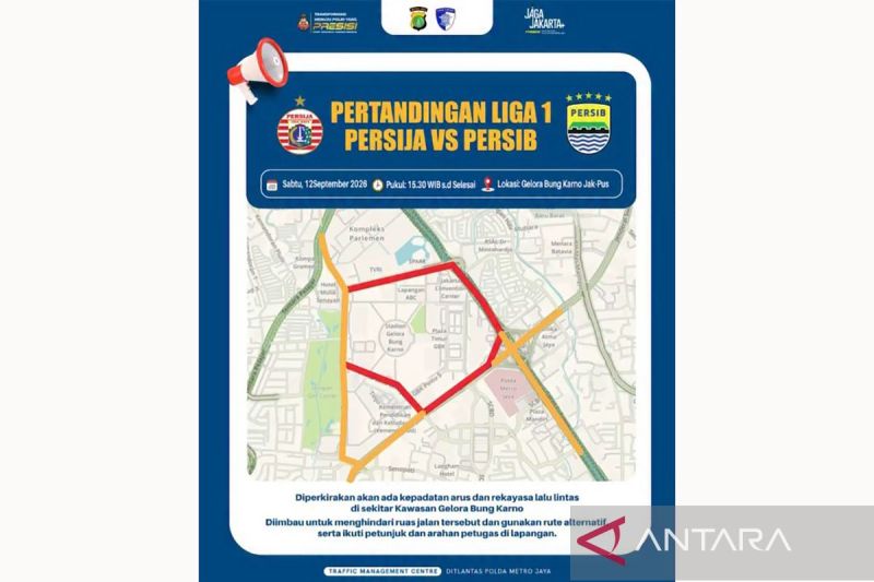 Polisi siapkan rekayasa lalin dan area parkir jelang Persija vs Persib